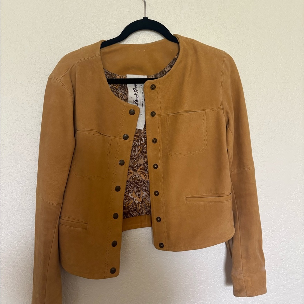 Free People Camel Suede Blazer